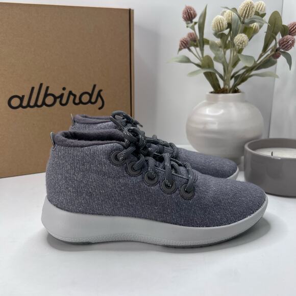 Allbirds Wool Runner-up Mizzles Water-Repellent Sneakers Medium Gray Women 6 NWB - Picture 3 of 10